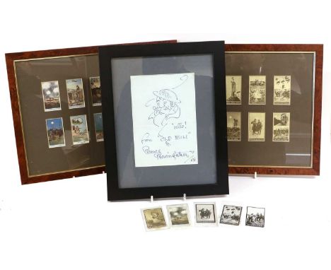Bruce Bairnsfather'Ullo!, from Old Bill and Bruce Bairnsfather, blue ink sketch, signed and dated 1958, 19cm by 13cm, framed 