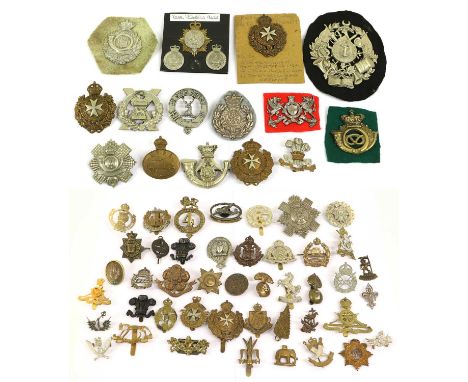 A Collection of Approximately Sixty Military Cap and Collar Badges, including Royal Malta Militia, King's Own Malta Regiment 