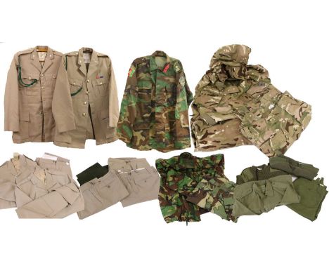 A Quantity of Mainly Post-Second World War Uniform Components, including No.4 dress jackets and trousers, camouflage combat t