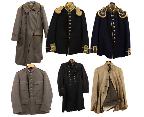 A Mid-20th Century Uniform to a Lieutenant General, the Swedish Army, comprising a black wool frock with yellow facings, silv