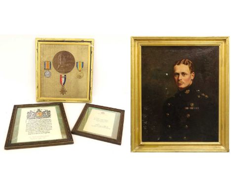 A First World War Mons Casualty Group, awarded to LIEUT. E.(Edmund) SWETENHAM DURH:L.I., comprising 1914 Star with clasp 5TH 