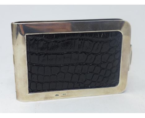 Victorian silver and crocodile skin cheque book holder, G H James &amp; Co (George Henry James), London 1883, 13.5 x 9cm 