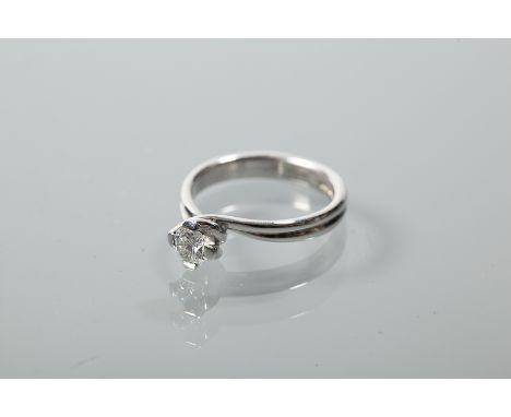 DIAMOND SOLITAIRE RING
the brilliant cut diamond approximately 0.45 carats, hallmarked eighteen carat white gold, size N