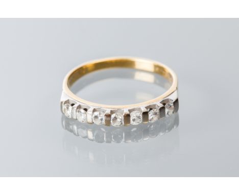 DIAMOND HALF ETERNITY RING
set with seven brilliant cut diamonds totalling approximately 0.5 carats, hallmarked eighteen cara