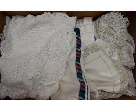 Textiles - pillowcases, tablecloths, Rose pattern curtains, runners; etc.