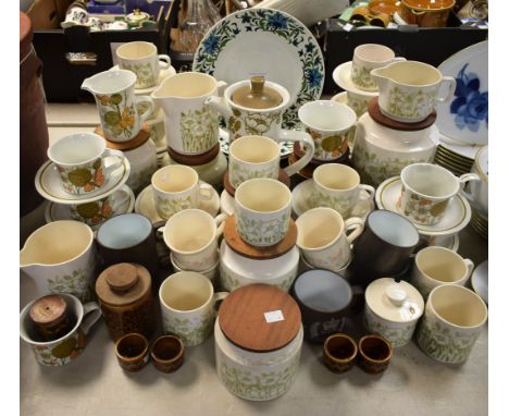 Ceramics - a Midwinter Countryside pattern coffee set for six comprising coffee pot, cream jug, sugar bowl, cups and saucers;