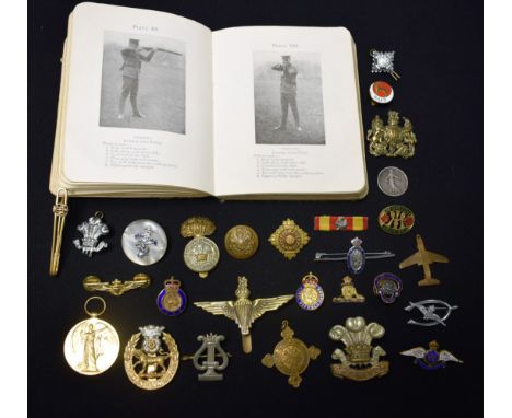 Militaria, badges - a World War I civilisation medal, to J 88786 J Cooke, Ord, R. N, regimental cap badges inc Parachute regi