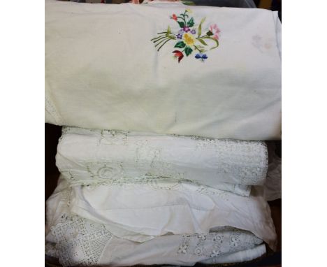 Textiles - four large tablecloths/bed covers