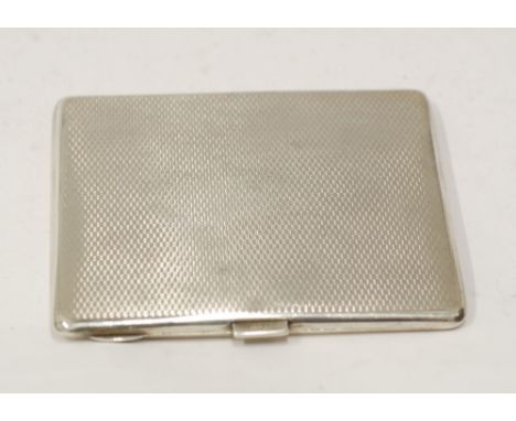SILVER OBLONG POCKET CIGARETTE CASE, with engine turned decoration, 3 3/4" (9.5cm) wide, Birmingham 1936, 3 3/4oz 