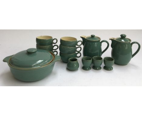 A quantity of Denby to include teapots, eggcups, cups etc 