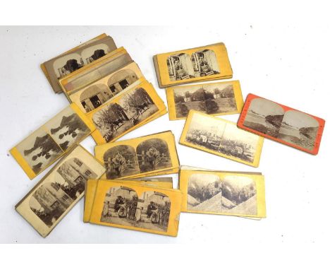 A collection of approx. 47 19th century stereoscopic viewer cards, with a range of subjects to include the 'Austrian Court' a
