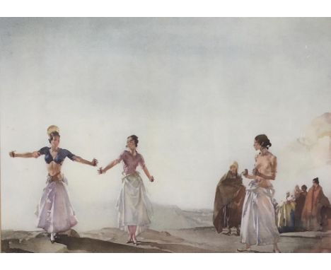 William Russell Flint, 'Castanets', colour print, 38x52cm 