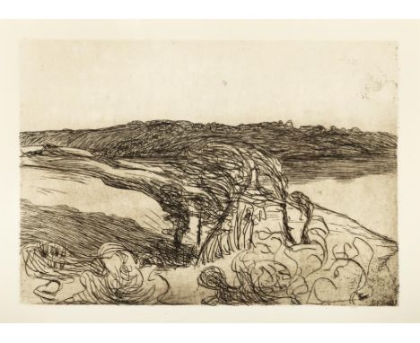 Roderic O'Conor (1860-1940)  Landscape with Trees near an Estuary  Etching and drypoint, 19.2 x 27.3cm (7½ x 10½'')  Signed a