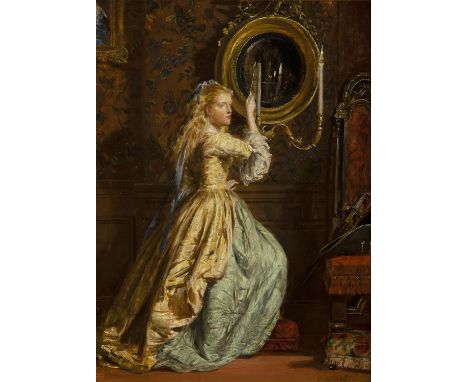 Charles Wynne Nicholls RHA (1831-1903) Lighting the Candle Oil on canvas, 41 x 31cm (16 x 12&frac14;'') Signed