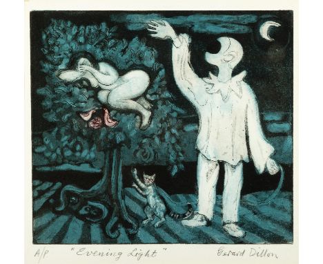 Gerard Dillon (1916-1971)  Evening Light  Artist's Proof, Etching, 18 x 19cm (7 x 7½'') Signed, inscribed with title and A/P