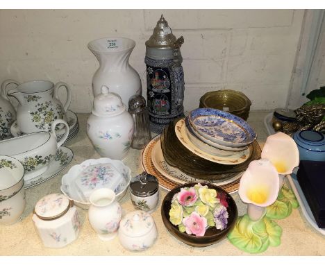 A pair of Carltonware stem vases; Aynsley ceramics; other china and bric-a-brac 