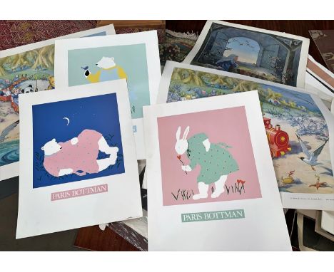 A selection of nursery prints; a colour print after Cuneo; and others 