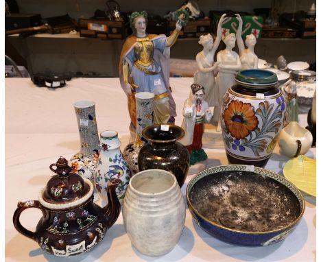 A selection of bisque figures and some decorative and traditional china 