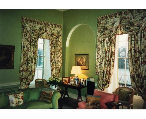 A SUITE OF COLEFAX AND FOWLER FLORAL CHINTZ CURTAINS for three windows, lined and interlined, c.10'6" (320cm) drop Comprising