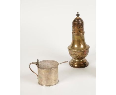 A SUGAR CASTOR of baluster form with pierced pull-off cover, on a circular foot, by James Deakin &amp; Sons, Sheffield 1911, 