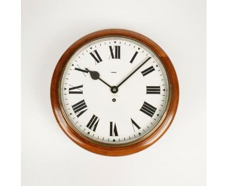 A DIAL CLOCK with white enamel dial marked 'G.P.O' with slow/fast adjustment and single train clockwork movement, signed 'C. 