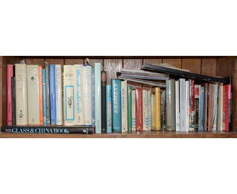 Books. Two shelves of antique ceramic reference, 20th c,&nbsp;both porcelain and pottery, mostly English, including Bumpus (B