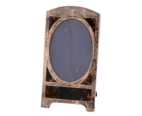 A George V silver and tortoiseshell photograph frame, backed on velvet, 26 x 14cm, by Charles &amp; Richard Comyns, London 19