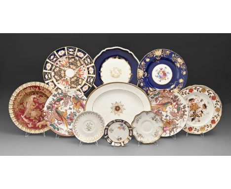 A Royal Crown Derby Imari pattern plate, mid 20th c, 27cm diam, printed mark and miscellaneous other Royal Crown Derby and Ro