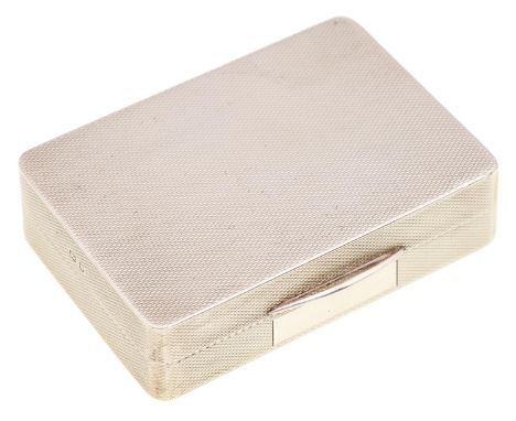 A George VI silver snuff box, with 'invisible' joint and engine turned overall, 74mm l, by Collett &amp; Anderson, London 193