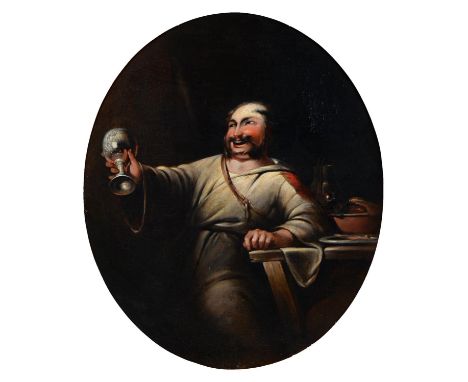 Paul Wilkinson (Fl. mid 19th c) - Friar Tuck, signed and dated 1844, oil on canvas, oval, 75 x 61cm  Restored condition, line