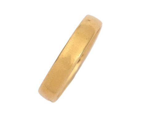 A 22ct gold wedding ring, Birmingham 1911, 3.3g, size P  Light wear