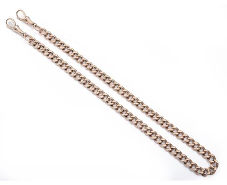 A 9ct gold albert, 45cm overall, links individually marked, 52.2g  Light wear