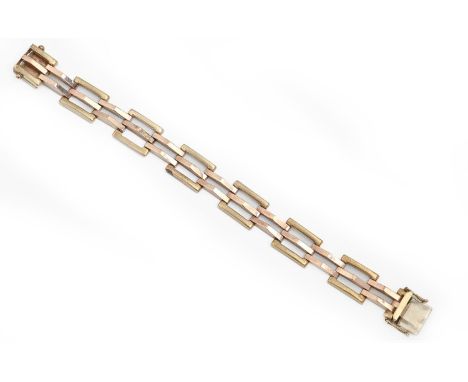 A gold bracelet, 18.5cm l, marked 9ct, 20.7g  Light wear