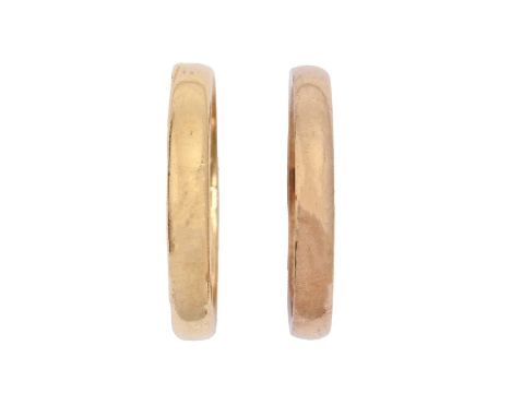 Two 22ct gold wedding rings, both Birmingham, 1929 and 1949, 7.3g, size J, L  Light wear scratches