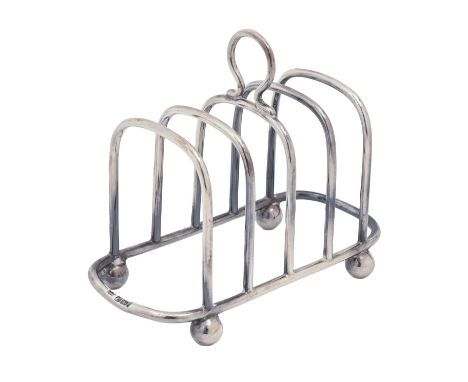 An Edwardian silver five hoop toast rack, 13cm l, by Mappin &amp; Webb Ltd, Sheffield 1901, 5ozs  Good condition