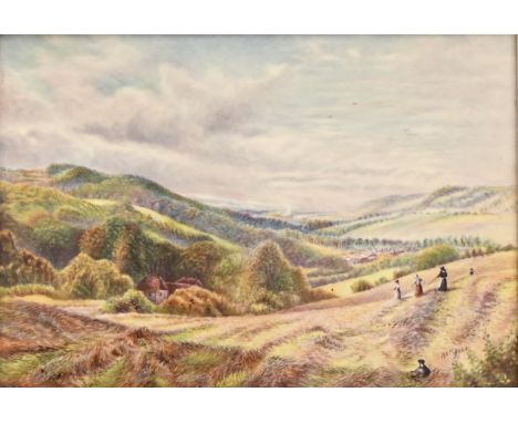 An outside decorated Worcester or other English porcelain plaque,&nbsp; late 20th c, painted by M E Morris, signed, with haym