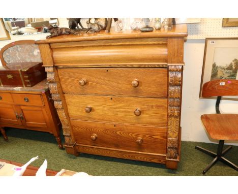 Victorian Pine Chest of 4 drawers in scotch design 