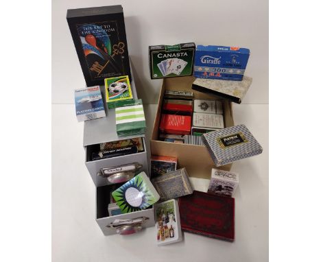 (2) boxes of vintage and later playing cards. Collection only. 
