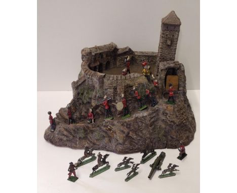 Vintage toy fort and lead soldiers. Collection only. 