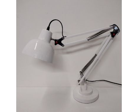 Two-step angle poise lamp in white factory finish. Collection only. 