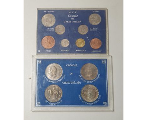 (2) sets of cased coinage; 'E II R Coinage of Great Britain' and 'Crowns of Great Britain'. Shipping Group (B). 