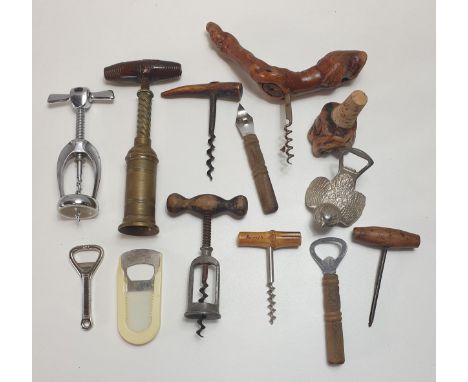 Quantity of vintage corkscrews and bottle openers. Shipping Group (A). 