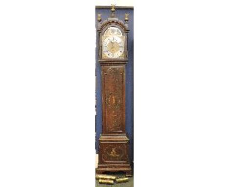 A 19th century mahogany eight-day longcase clock, unsigned, gilt brass break-arch dial with subsidiary seconds dial to the ma