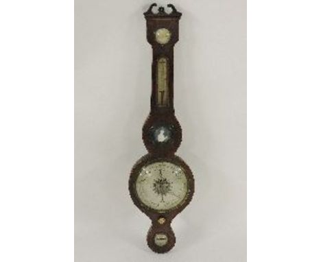 A string mahogany wheel barometer