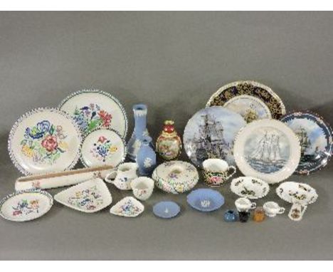 A quantity of ceramics, to include white ground Poole pottery and Wedgwood