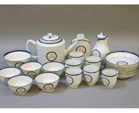 An 18th century Chinese part tea service, with an armorial
