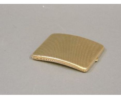 A 9ct gold engine tuned cigarette case, personal inscription to interior, 112.5g