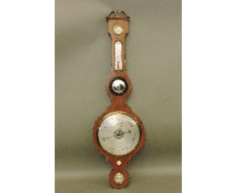 An early 19th century mahogany barometer, 108cm high