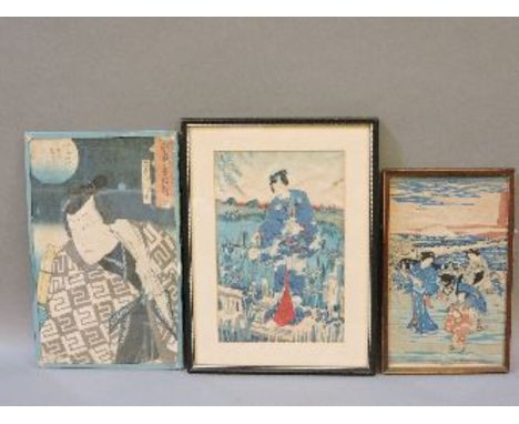 Three 19th century Japanese woodblock prints