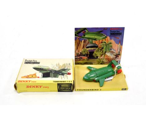 Dinky 101 Thunderbird 2 1st version, matt green with thin legs, in display box (E-G box G)